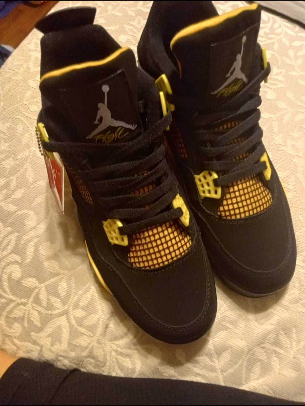 Jordan Black and Yellow Retro Basketball Sneakers